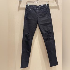 AG black HR skinny ankle jeans